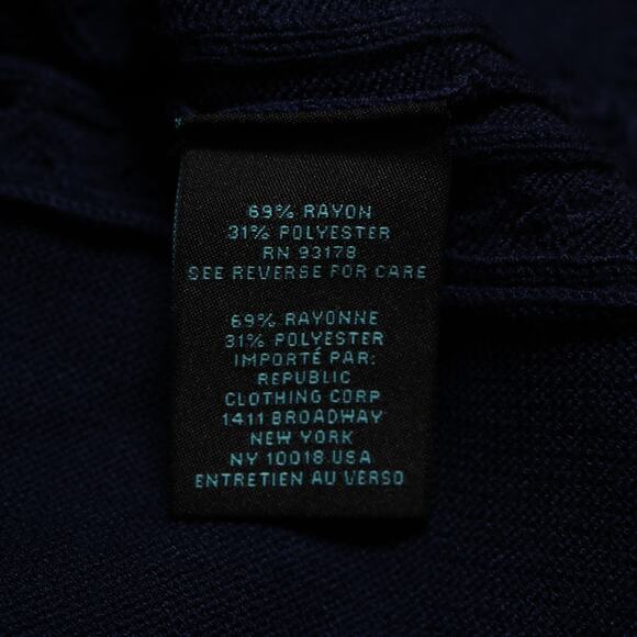 Faith & Zoe Navy Blue Open Front Mesh Panel Knit Cardigan Sweater Size L - Picture 8 of 11